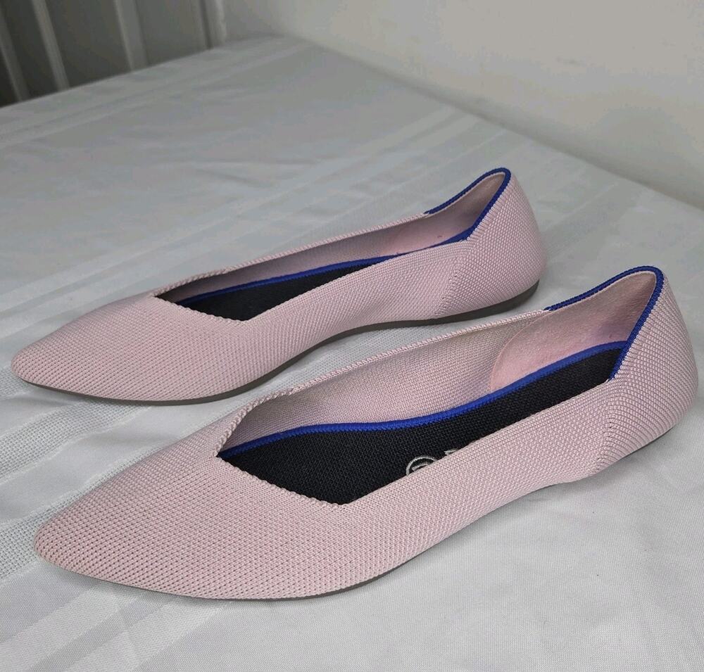 Rothy's The Point W9.5 Petal Pink Blush Pointed Flat Womens 9.5 Washable